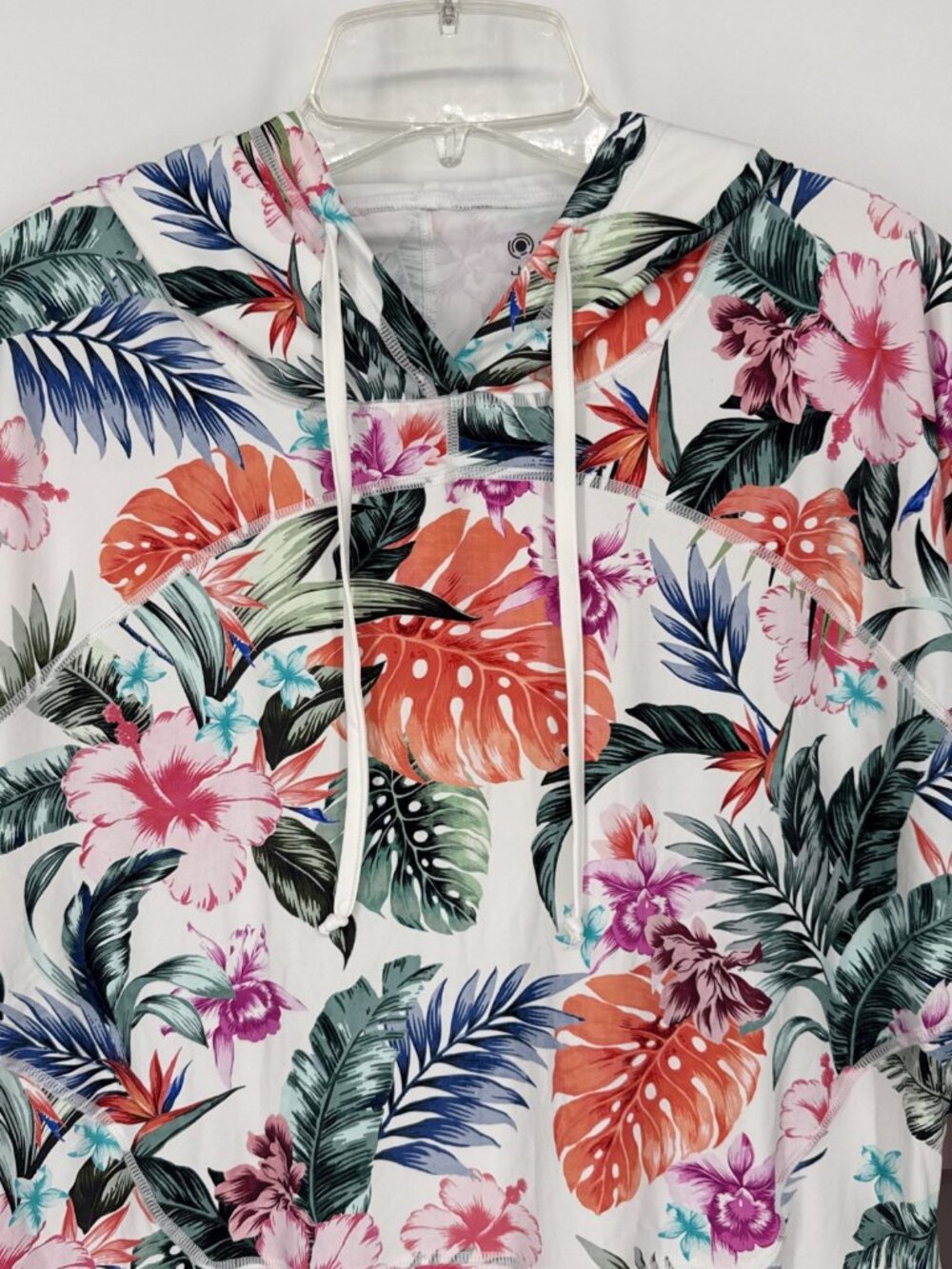Jantzen Size XL Hooded Swimsuit Tunic Cover-Up Floral Tropical UPF 50 NWT Pocket - Picture 5 of 8